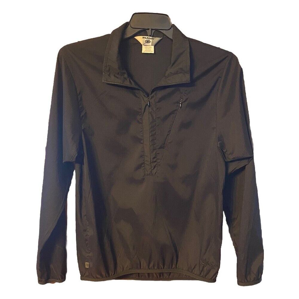 Sugoi Mens/Women Jacket Lg Black Cycling Softshell Windbreaker 1/4 Zip Sport Top
